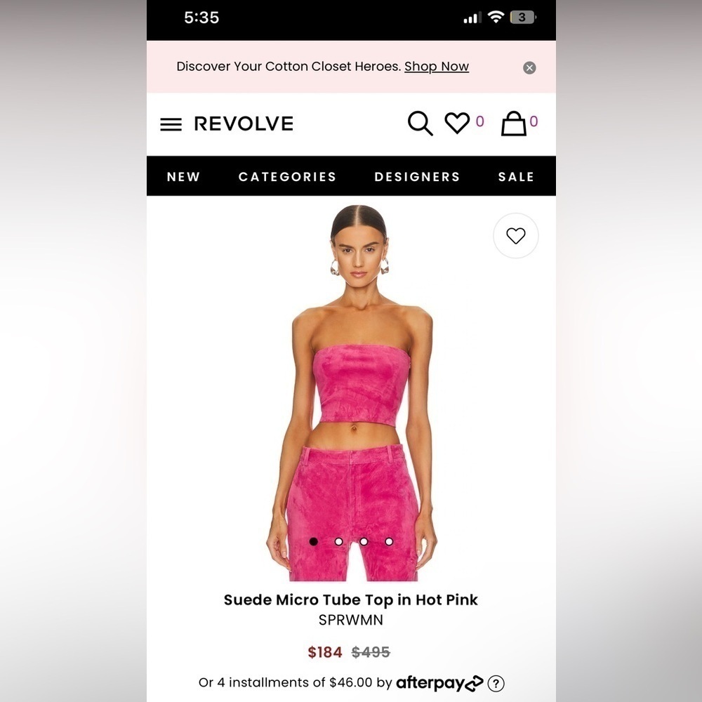 New! SPRWMN Suede Micro Tube Top in Pink 🩷 Small NWT! - Picture 9 of 16